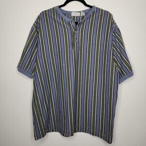 Vintage Willow Bay Stripe Henley Short Sleeve Skate Skater Grunge 90s XL